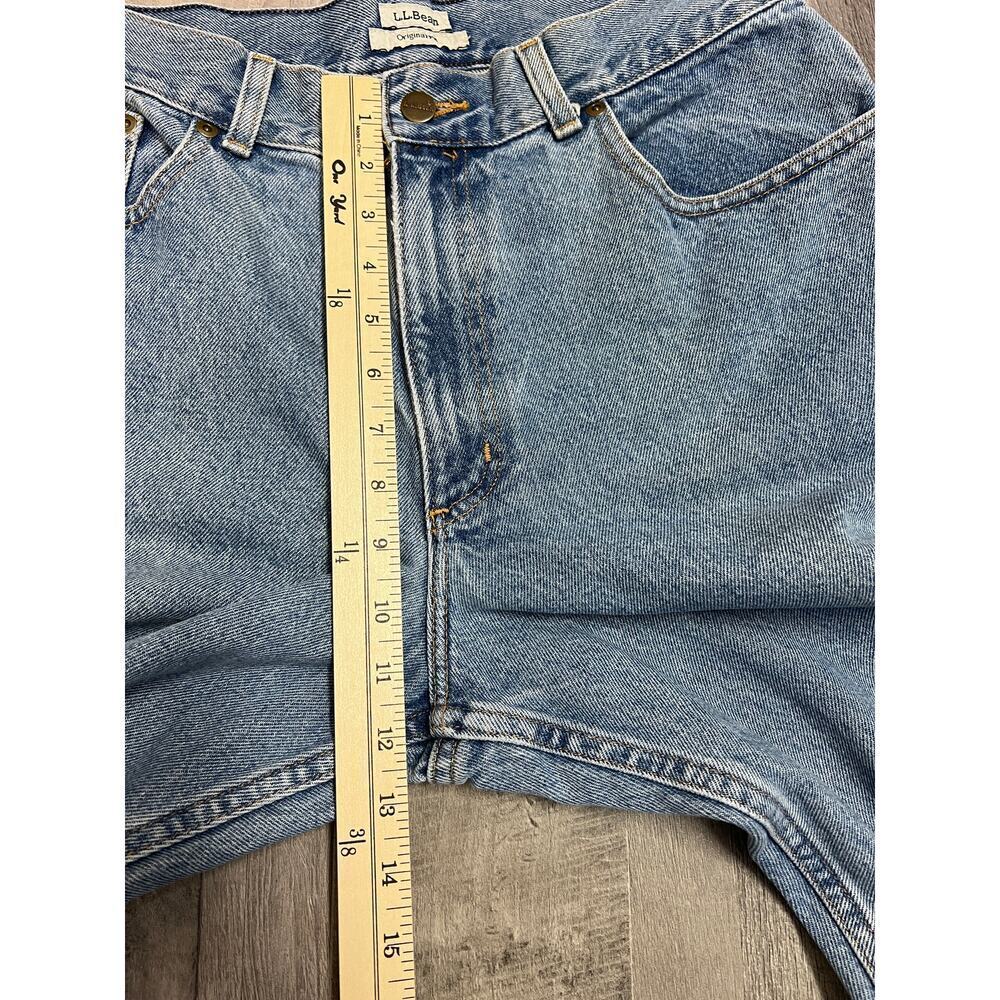 L.L. Bean Original Fit Jeans Women 12 Blue Denim High Rise Straight Leg Classic - Picture 5 of 8